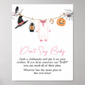 Pink Little Boo Halloween Sage kein Baby Poster (Vorne)