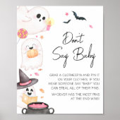 Pink Little Boo Halloween Sage kein Baby Poster (Vorne)
