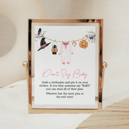 Pink Little Boo Halloween Sage kein Baby Poster