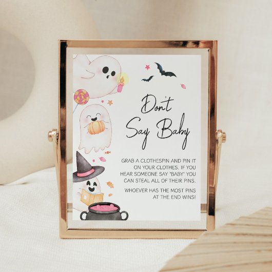 Pink Little Boo Halloween Sage kein Baby Poster
