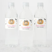Pink Little Boo Spooky Pumpkin Baby Dusche Wasserflaschenetikett (Flaschen)