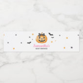 Pink Little Boo Spooky Pumpkin Baby Dusche Wasserflaschenetikett (Einzelnes Label)