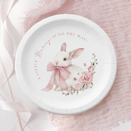 Pink Little Bunny Baby Shower  Pappteller