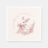 Pink Little Bunny Baby Shower Serviette (Vorderseite)