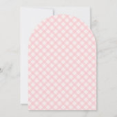 Pink Little Bunny Gingham Arch Baby Shower Einladung (Rückseite)