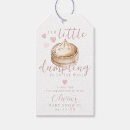 Pink Little Dumpling Girl Babydusche Danke Geschenkanhänger