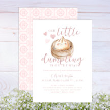 Pink Little Dumpling Watercolor Babydusche