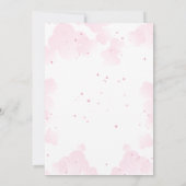 Pink Little Fairy in Clouds Kinderdusche Einladung (Rückseite)