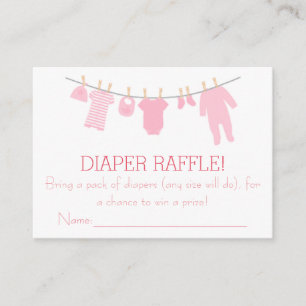 Pink Little Kleidung Diaper Raffle Tickets Begleitkarte