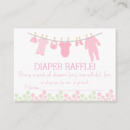 Pink Little Kleidung Diaper Raffle Tickets Begleitkarte