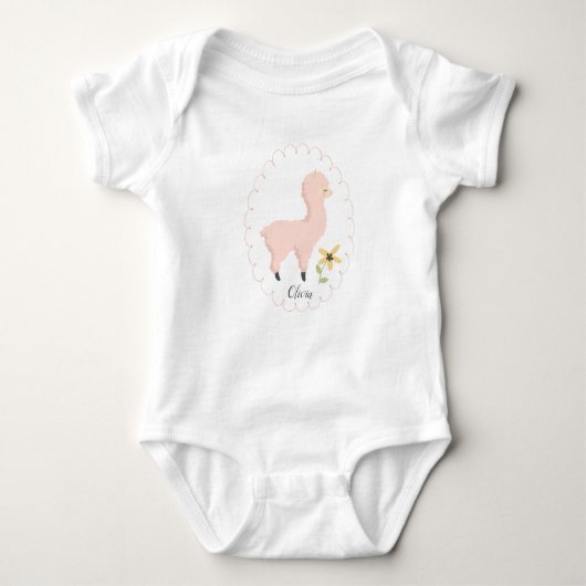 Pink Little Llama Baby Bodysuit Baby Strampler (Vorderseite)