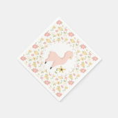 Pink Little Llama Paper Napkin Serviette (Ecke)