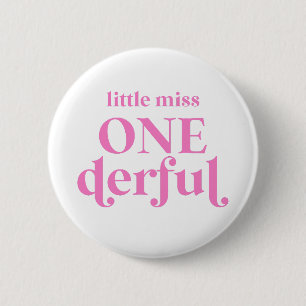 Pink Little Miss ONEderful 1. Geburtstag Button