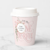 Pink Little Miss Onederful Girl 1. Geburtstag Pappbecher (Vorderseite)