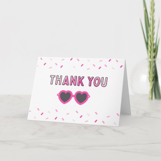 Pink Little Miss Threenager Vielen Dank Karten (Vorderseite)