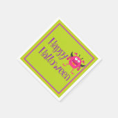 Pink Little Monster Halloween Spaß Kinder Serviette (Ecke)