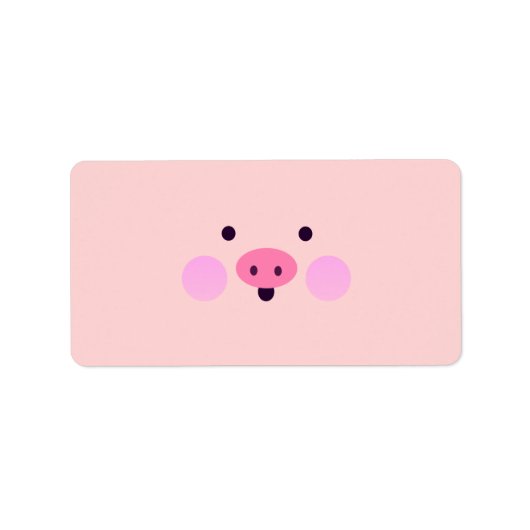 Pink Little Piggy Labels Adressaufkleber (Vorne)