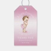 Pink Little Princess Baby Dusche Personalisiert Geschenkanhänger (Rückseite)