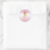 Pink Little Princess Pearls Baby Dusche Runder Aufkleber (Tasche)
