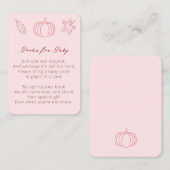 Pink Little Pumpkin Baby Dusche bringen ein Buch Begleitkarte (Vorne/Hinten)
