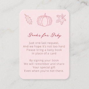 Pink Little Pumpkin Baby Dusche bringen ein Buch Begleitkarte