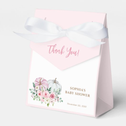 Pink Little Pumpkin Baby Dusche Danke Geschenkschachtel (Vorderseite)