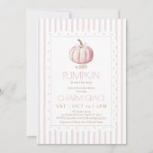 Pink Little Pumpkin Baby Dusche Einladung (Vorderseite)