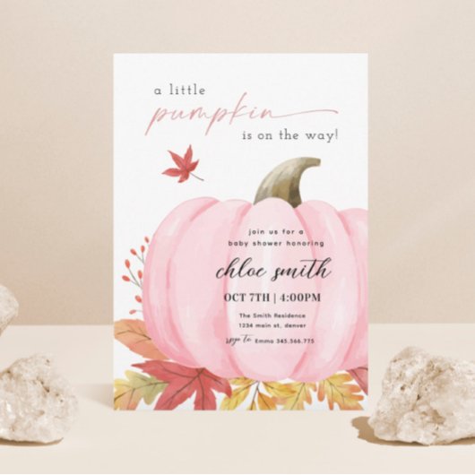 Pink Little Pumpkin Baby Dusche Einladung