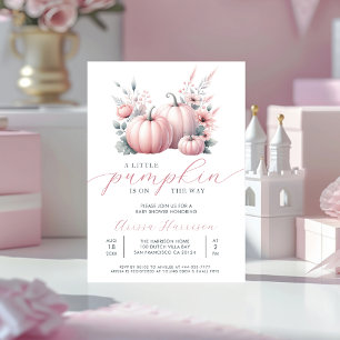 Pink Little Pumpkin Baby Dusche Einladung