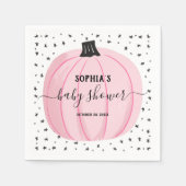 Pink Little Pumpkin Baby Dusche Napkins Serviette (Vorderseite)