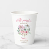 Pink Little Pumpkin Baby Dusche Pappbecher (Vorderseite)