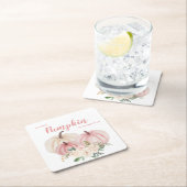 Pink Little Pumpkin Baby Dusche Rechteckiger Pappuntersetzer (Vor Ort)