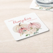 Pink Little Pumpkin Baby Dusche Rechteckiger Pappuntersetzer (angewinkelt)