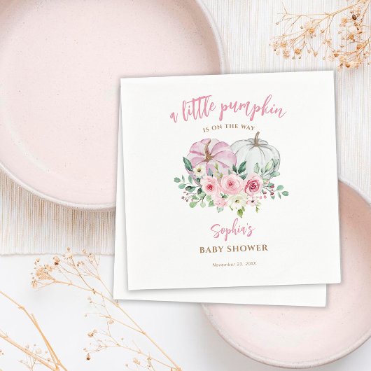 Pink Little Pumpkin Baby Dusche Serviette