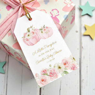 Pink Little Pumpkin Baby Duwer Fevor Tags Geschenkanhänger