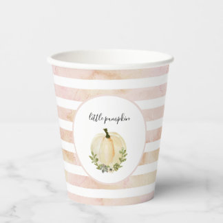 Pink Little Pumpkin Cups Rustic Fall Baby Dusche Pappbecher
