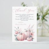Pink Little Pumpkin Danke Note Card (Stehend Vorderseite)