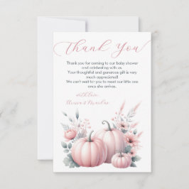 Pink Little Pumpkin Danke Note Card