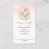 Pink Little Pumpkin Diaper Raffle Ticket Begleitkarte (Vorderseite)