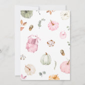 Pink Little Pumpkin Fall Autumn Baby Shower  Einladung (Rückseite)