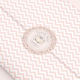 Pink Little Pumpkin Fall Baby Dusche Danke Runder Aufkleber