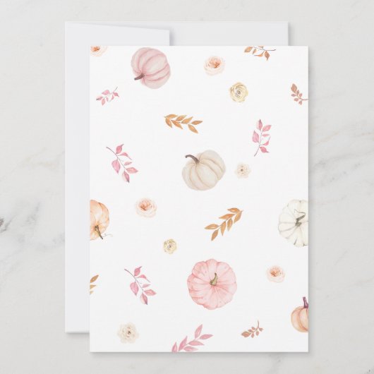 Pink Little Pumpkin Fall Baby Shower Einladung (Rückseite)