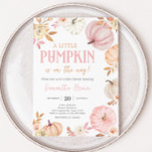 Pink Little Pumpkin Fall Baby Shower Einladung