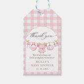 Pink Little Pumpkin Fall Babydusche Geschenketiket Geschenkanhänger (Vorderseite)