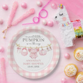 Pink Little Pumpkin Fall Babydusche Papierplatte Pappteller (Party)