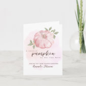 Pink Little Pumpkin Fall Kinderdusche Einladung (Vorderseite)