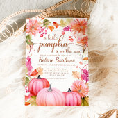 Pink Little Pumpkin Floral Fall Babydusche Einladung