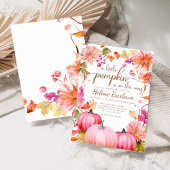 Pink Little Pumpkin Floral Fall Babydusche Einladung