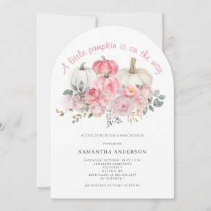 Pink Little Pumpkin Girl Babydusche Einladung