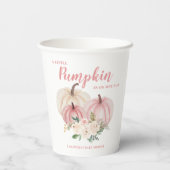 Pink Little Pumpkin Girl Babydusche Pappbecher (Rückseite)